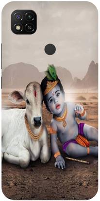 COVERJET Back Cover for Redmi 9-LITTLE- KRISHNA- GOW- MATA- ART