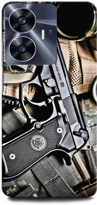 ORBIQE Back Cover for Vivo Y02 GUN, PISTOL, ARMY, WEAPON, REVOLVER, MILITARY
