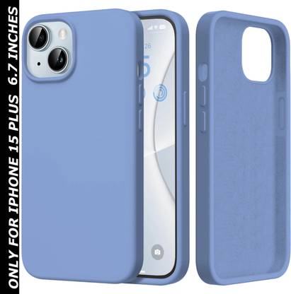 VONZEE Back Cover for Apple iPhone 15 Plus Liquid Silicone Microfiber Cloth Lining 3 layer Case