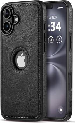 Mobikit Back Cover for Apple iPhone 16 Plus (6.7")(Flexible Pu Leather With Logo Cut Raised Edges Soft Touch Case