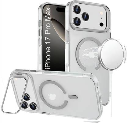 AIBEX Back Cover for Apple iPhone 17 Pro Max| Transparent Slim Case with Built-in Camera Stand | MagSafe