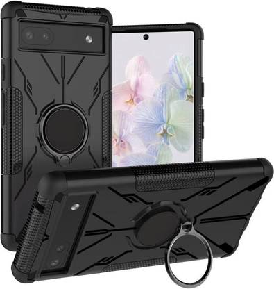 S-LINE Back Cover for Google Pixel 6 Pro, Hard Plastic Rotating Ring Holder & Kickstand