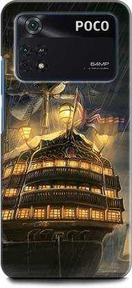 INDICRAFT Back Cover for POCO M4 Pro STORM, SHIP, PANTING, SEA, LIGHT, ABSTRACT ART, TEXTURE