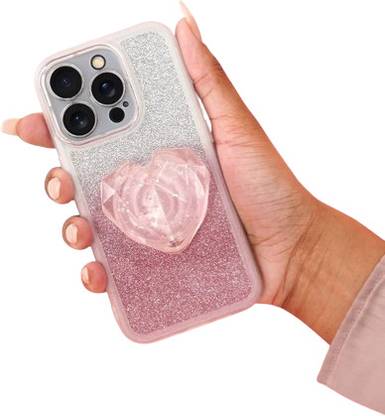 PEEPERLY Back Cover for iPhone 15 Shimmering Bling Heart Case