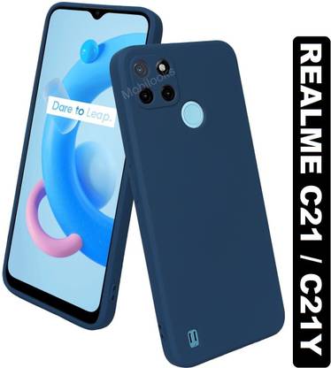 MobiLooks Back Cover for Realme C21 / C21Y, Liquid Silicone Case inner Microfiber Cloth