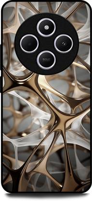 INDICRAFT Back Cover for POCO M7 5G (HOLLO CIRCLE, 3D, GOLD, NEURAL, TEXTURE WAVY, ABSTRACT )