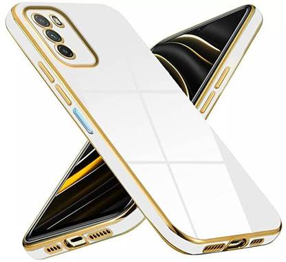अल्फा अर्बन Back Cover Poco M3 (White) Electroplating 6d Chrome Case के लिए