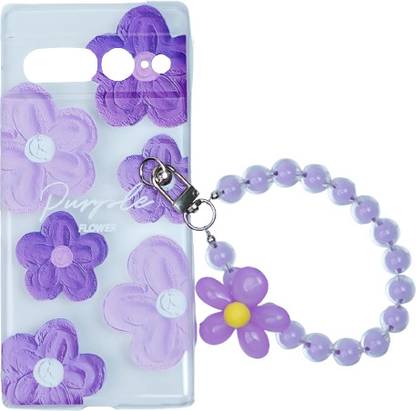 PEEPERLY Back Cover for Google Pixel 7 Pro Pearly Petal Bracelet Charm(Purple)