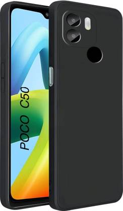 MobiLooks Back Cover for POCO C50, Hybird Liiquid Silicone Soft Anti shock Case