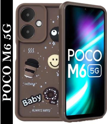 MOBIDEER Back Cover for POCO M6 5G, Redmi 13C 5G, 3D Cartoon Coffee Emoji Designer | Shockproof & Stylish