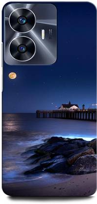 ORBIQE Back Cover for Vivo Y02 MOON, SEA, BEACH, NATURE, SKY