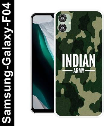 ANGELSKY Back Cover for Samsung Galaxy F04, M04, INDIAN ARMY, TXTURE, ARMY UNIFORM, MILITARY. COMO, COMOFLAGE