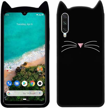 Lejaao Back Cover for Mi A3 Black Cat Design Soft Silicone Cover,Mi A3