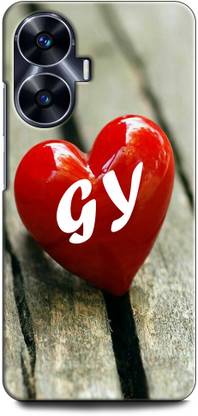 INDICRAFT Back Cover for Realme Narzo N55 G Y, G LOVES Y, NAME, ALPHABET, GY LOVE, HART, BLUE