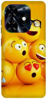 DIKRO Back Cover for Tecno Spark Go 2024, BG6, YELLOW, EMOJI, CARTOON