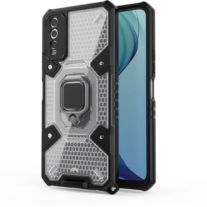 Empire Accessories Back Cover for vivo Y21 Hybrid TPU PC Cover Phone Cases With a Stand Ring Holder