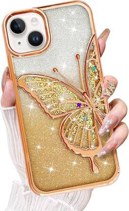 Mintzz Back Cover for Apple iPhone 13, Luxury Butterfly Glitter Girls Cover
