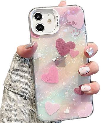 RiverForest Back Cover for Iphone 11, Cool Girl Shining Shell Love Heart Pattern Design Hard Back Case