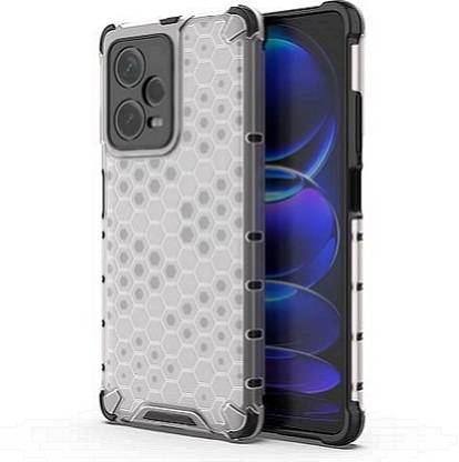 Accessories Kart Back Cover for Redmi Note 12 Pro Plus Edge to Edge Boom Transparent Honeycomb case