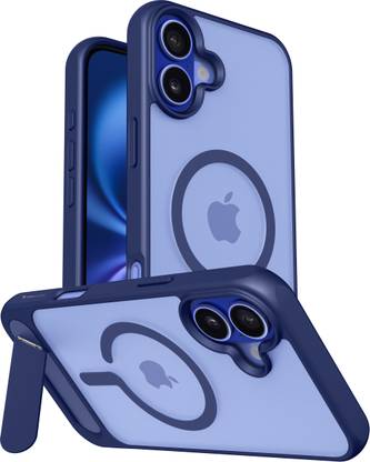 Vaku Luxos Back Cover for Apple iPhone 16, Zennix Magpro Camera Screen Protector Stand Holder TPU Phone Case
