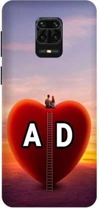 Voleano Back Cover for REDMI NOTE 9PRO, A D, A LOVES D, NAME, ALPHABET, AD LOVE, HART