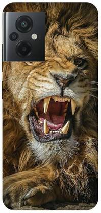 FRONK Back Cover for POCO M5, MZB0CEZIN, ANGRY, LION, SHER