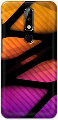 NDCOM Back Cover for Nokia 5.1 Plus Yellow Orange Printed
