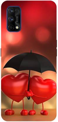 ADZIRE Back Cover for realme 7 Pro, RMX2170, HEART, UMBRELLA, LOVE, COUPLE