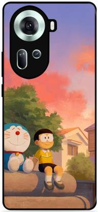 ZETREX Back Cover for OPPO Reno 11 5G On Glossy Metal Phone Cover | DOREMON NOBITA ENJOY