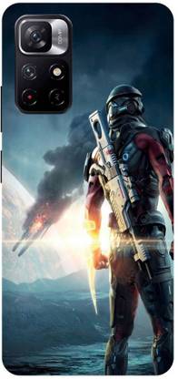 Bluvver Back Cover for POCO M4 Pro 5G, MZB0BGVIN, Printed Mass Effect Robots Back Cover