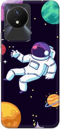NDCOM Back Cover for VIVO Y02 / VIVO Y02T Colorful Illustration Astronaut Printed Hard Case