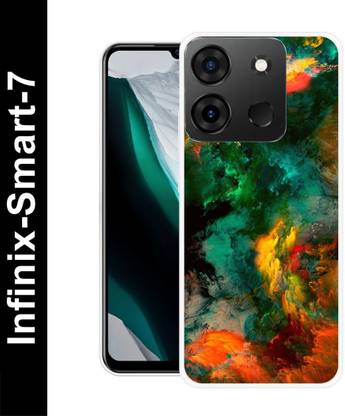 DEVLIYACASE Back Cover for Infinix Smart 7 BLACK, WHITE , RAINBOW, ABSTRACT, COLOURFULL