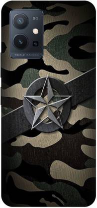 Bluvver Back Cover for Vivo Y75 5G, V2142 Printed Army Logo Back Cover