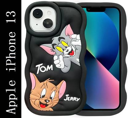 Coverskart Tom and Jerry Cartoon Back Cover for Apple iPhone 13, Soft Silicone 3D Cute Cartoon Full Protective Case