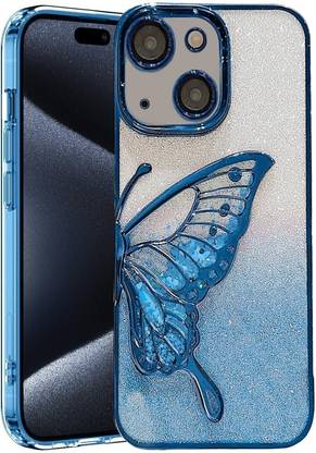 casohitech Back Cover for Apple iPhone 15, iPhone 15, Glitter Butterfly, Flexible