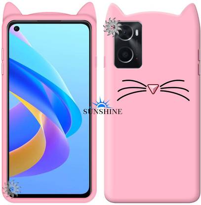 SUNSHINE Back Cover for Oppo A76 Ear Cat Case | 3D Cute Mustache Kitty Doll | Cat Back Cover