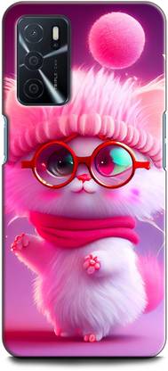 INDICRAFT Back Cover for OPPO A16 CAT, WHITE CAT, CUTE CATE, LITTILE CAT, BLUE EYES CAT
