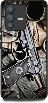 INDICRAFT Back Cover for Vivo V23 Pro 5G (GUN, PISTOL, ARMY, WEAPON, REVOLVER, MILITARY )