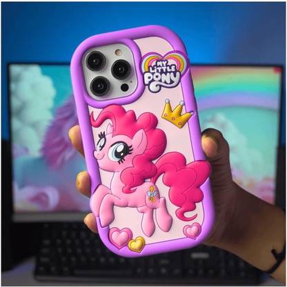 SPARKUP Back Cover for iPhone 11 - My Little Pony Silicone Mobile Back Cover with Purple Beads Charm