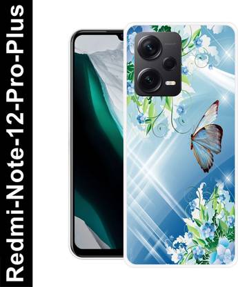 PLUSCASE HD MOVIES Back Cover for Redmi Note 12 Pro Plus 5G , BUTTERFLY, BEAUTIFUL BUTTERFLIES, BLUE BURRERFLY, GLITTER