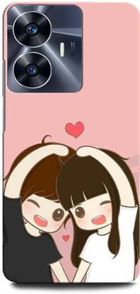 ORBIQE Back Cover for Vivo Y02T GIRL BOY LOVE, ANIME, SWEET COUPLE, TOGETHER, HEART