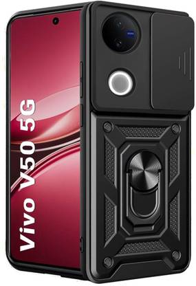 SESS XUSIVE Back Cover for Vivo V50 5G D10 Tough Armor Bumper Back Cover Case - Black