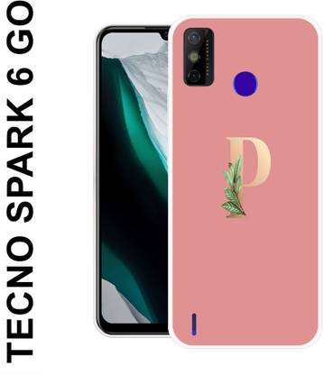 MOBECARE Back Cover for TECNO SPARK 6 GO P, P LETTER, P WORD, P NAME, P ALPHABET, FLORAL P