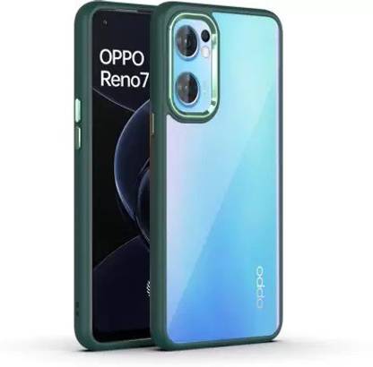 ClickAway Back Cover for Oppo Reno 7 5G |Electroplated Metal Ring | Full Camera Protection | Raised Edges