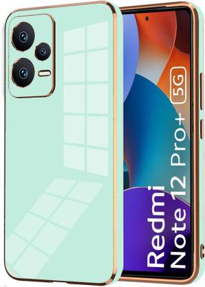 VAPRIF Back Cover for Mi Redmi Note 12 Pro Plus 5G, Golden Line, Premium Soft Chrome Case | Silicon Gold Border