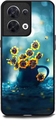 KEYCENT Back Cover for OPPO Reno 8 5G FLOWERS, NATURE, SPARKLE, YELLOW, GLITTER, TEXTURE