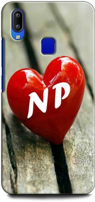 INDICRAFT Back Cover for Vivo Y93 N P, N LOVES P, NAME, ALPHABET, NP LOVE, HART, BLUE
