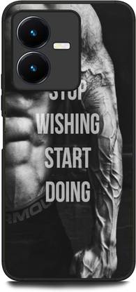 INDICRAFT Back Cover for Vivo Y22 (GYM, FITNESS, WORKOUT, STOP WISHING START DOING )