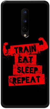 NDCOM Back Cover for OnePlus 8 Train Eat Sleep Repeat Printed