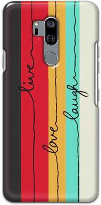 NDCOM Back Cover for LG G7 ThinQ Live Love Laugh Stripes Printed